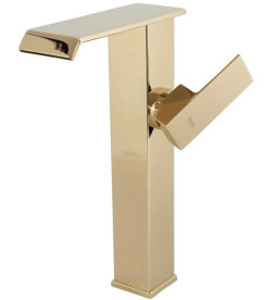 Смеситель для раковины Rea Kent однорычажный золотой REA-B8014