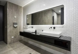 Смеситель для раковины Rea Lungo настенный однорычажный черный BAT-B0969