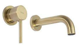 Змішувач для раковини Rea Lungo настінний одноважільний матове золото REA-B8652