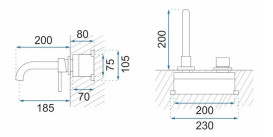 Смеситель для раковины Rea Lungo Long настенный однорычажный хром REA-B0369