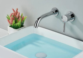 Смеситель для раковины Rea Lungo Long настенный однорычажный хром REA-B0369