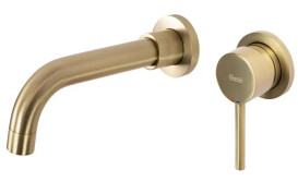 Смеситель для раковины Rea Lungo Long настенный однорычажный матовое золото REA-B4109