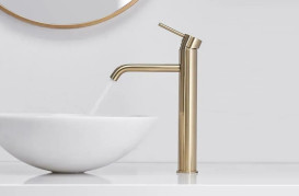 Смеситель для раковины Rea Lungo однорычажный золотой REA-B9409