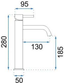 Змішувач для раковини Rea Lungo одноважільний чорний REA-B4103