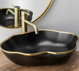 Смеситель для раковины Rea Lungo однорычажный золотой матовый REA-B4526