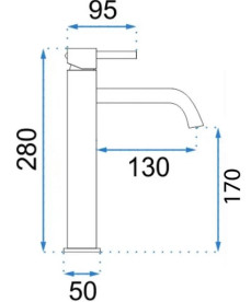 Змішувач для раковини Rea Lungo одноважільний матова мідь REA-B1114