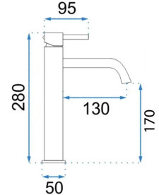 Змішувач для раковини Rea Lungo Grip одноважільний графіт REA-B8779