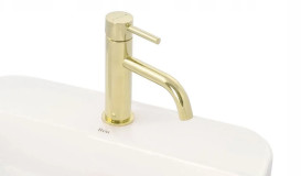 Смеситель для раковины Rea Lungo однорычажный золотой REA-B4520