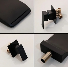 Смеситель для раковины Rea Mason настенный однорычажный черный REA-B0690