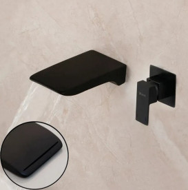 Смеситель для раковины Rea Mason настенный однорычажный черный REA-B0690