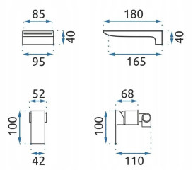 Смеситель для раковины Rea Mason настенный однорычажный золото REA-B5150