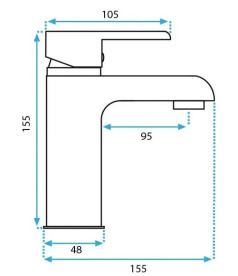 Змішувач для раковини Rea Melia одноважільний білий/золото REA-B2708