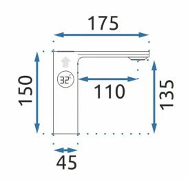 Смеситель для раковины Rea Mils однорычажный с LCD дисплеем хром REA-B2000