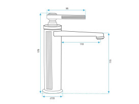 Смеситель для раковины Rea Monaco однорычажный золотой REA-B2501