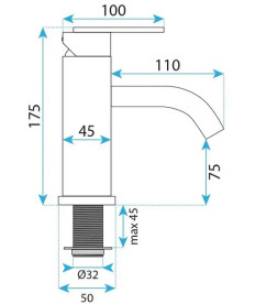 Смеситель для раковины Rea Ontario однорычажный черный REA-B5504