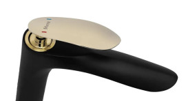 Смеситель для раковины Rea Orbit однорычажный черный/золото REA-B2054