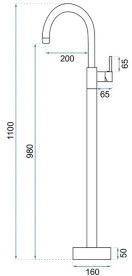 Смеситель для раковины Rea Ortis напольный однорычажный золото REA-B4890