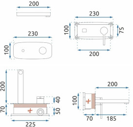 Смеситель для раковины Rea Oval настенный однорычажный черный REA-B8860