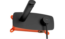 Смеситель для раковины Rea Oval настенный однорычажный черный REA-B8860