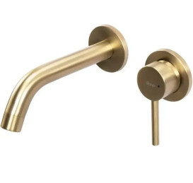 Смеситель для раковины Rea Owen настенный однорычажный матовое золото REA-B5334