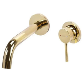 Змішувач для раковини Rea Owen настінний одноважільний золото REA-B5333