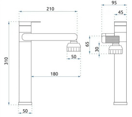 Смеситель для раковины Rea Paco однорычажный черный REA-B0536