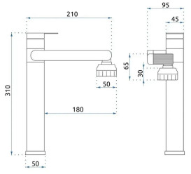 Смеситель для раковины Rea Paco однорычажный никель REA-B0537