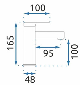 Смеситель для раковины Rea Pixel однорычажный золотой REA-B2018