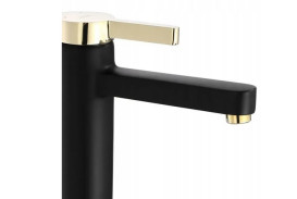 Смеситель для раковины Rea Polo однорычажный черный/золото REA-B9978