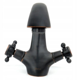 Змішувач для раковини Rea Retro двовентильний чорний REA-B0225