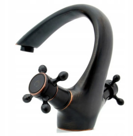 Змішувач для раковини Rea Retro двовентильний чорний REA-B0225