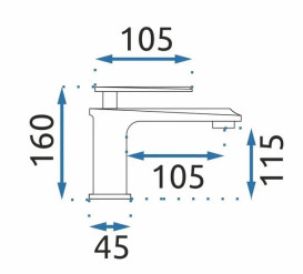 Змішувач для раковини Rea Romano одноважільний чорний REA-B9900