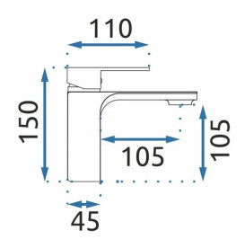 Смеситель для раковины Rea Soul однорычажный черный REA-B9994