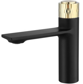 Змішувач для раковини Rea Storm кнопочний чорний/золото REA-B9987