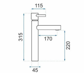 Смеситель для раковины Rea Tess однорычажный хром REA-B8800