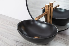 Смеситель для раковины Rea Tess однорычажный розовое золото REA-B8804