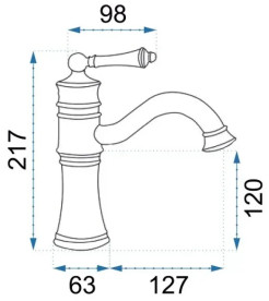 Смеситель для раковины Rea Vintage однорычажный черный REA-B0226