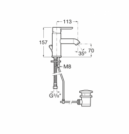 Змішувач для раковини Roca Carelia змішувач Cold Start латунь хром A5A328AC0K