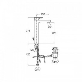 Смеситель для раковины Roca L90 однорычажный с донным клапаном хром A5A3401C00