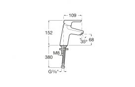 Смеситель для раковины Roca Malva однорычажный Cold Start латунь хром A5A323BC00