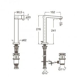 Змішувач для раковини Roca Singles Pro технологія progressive з донним клапаном A5A7536C00