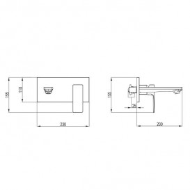 Змішувач для раковини прихованого монтажу Volle Leon змішувач латунь хром 15211300