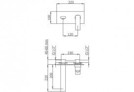 Смеситель для раковины со стены GRB Kala 60530600 (CM)