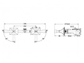 Змішувач для душу TOTO Classic настінний двоважільний золото DB245 # PG
