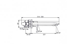 Смеситель для раковины TOTO Classic настенный однорычажный хром DLB305-1VE