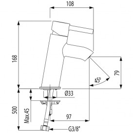 Смеситель для раковины Tres Alplus однорычажный хром 20390301