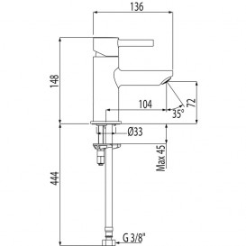 Смеситель для раковины Tres Alplus однорычажный хром 20310303
