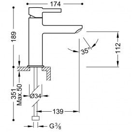 Смеситель для раковины Tres Alplus однорычажный хром 20320301