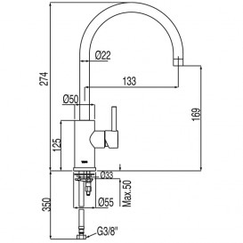 Смеситель для раковины Tres Alplus однорычажный хром 20370301