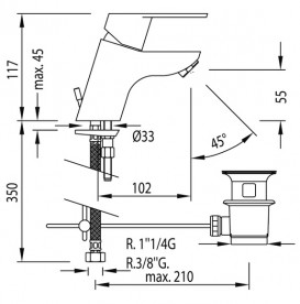 Змішувач для раковини Tres BM-Tres одноважільний хром 139102DA